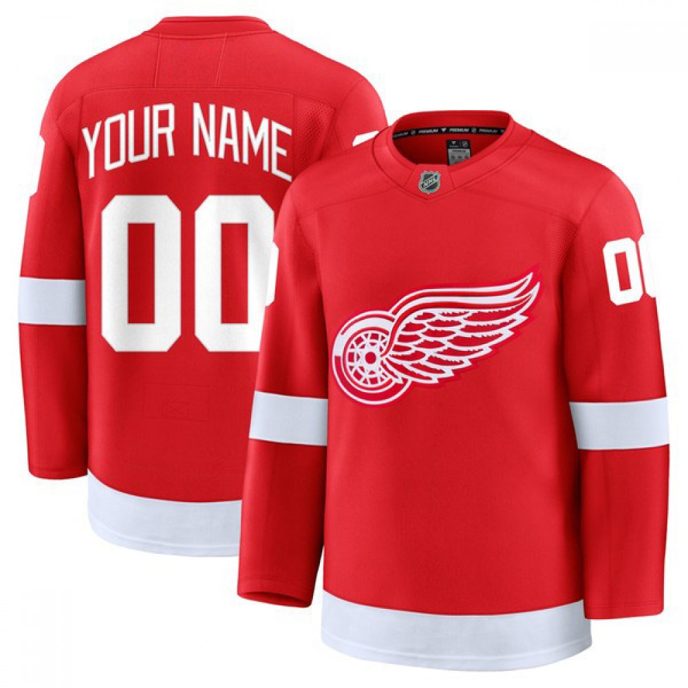 Detroit Red Wings Home Premium Custom Jersey - Red-Pro Kit Vault | Brand New 26/27 Sports Jerseys